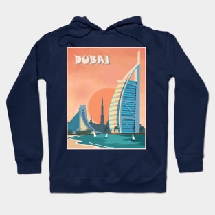 Dubai Hotel and Waterfront Mid East Vacation Print Hoodie